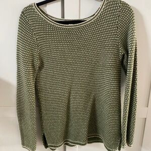 J Crew Green Knit Patterned Sweater Size XS